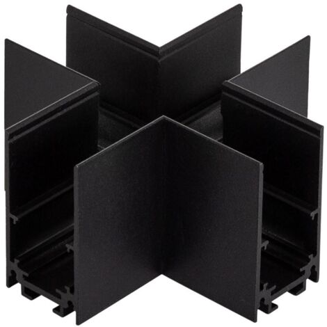 Raccord en X pour Rail Magnétique En Saillie 20mm Noir (1/3)