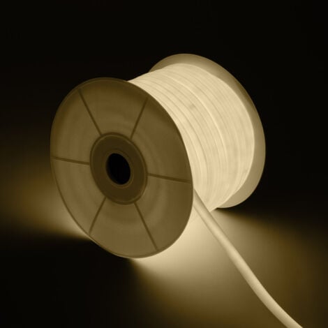 Ruban LED Néon Dimmable 220V BOBINE 50m Blanc Neutre Circulaire 360 9W/m Coupe 100cm IP67 Blanc neutre