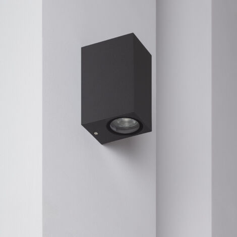 Ledkia – Applique extérieure aluminium gris foncé IP54 – Éclairage double face – 2 ampoules GU10 nécessaires – Dimensions 150x92x68mm