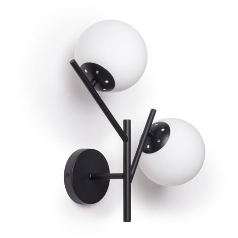 Lampe Murale Métal et Verre Balts Noir (1/5)