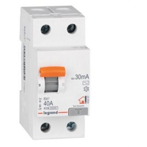 Legrand – Boîtier différentiel 402057 2P 230V 30mA 40A type AC – Protection jusqu'à 6 kA – Installation en coffret électrique