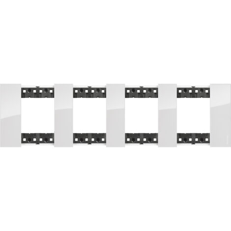 Platine de Finition 2 x 4 Modules Kristall BTicino Living Now KA4802M4D Glace