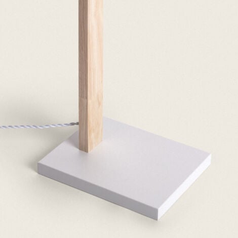 Lampadaire Bois et Textile Haakon  Blanc