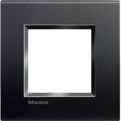 Cadre Carré 2 Modules BTicino Living Light LNA4802BI Anthracite