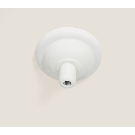 Ledkia – Rosace de plafond métallique blanche – Pour ampoules à filament – Installation facile avec douille et câble textile – Dimensions 30cm