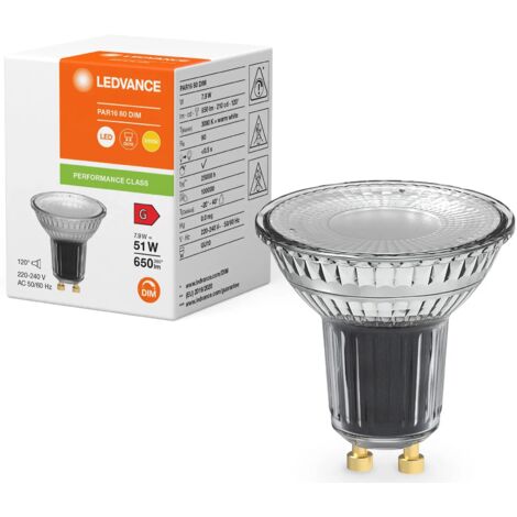 Ampoule LED Dimmable GU10 7.9W 650 lm PAR16 OSRAM DIM 4058075609013 3000K Blanc chaud (1/4)
