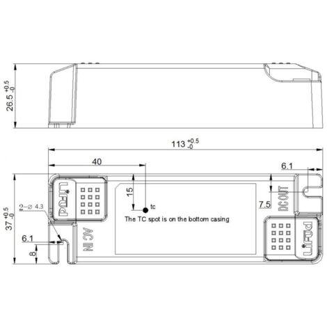 Driver LIFUD 220-240V No Flicker Sortie 33-40V 1000mA 40W LF-GIF040YA II 1000H 40 W