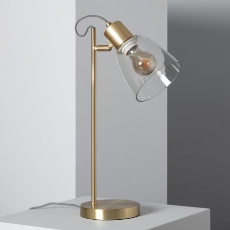 Lampe à Poser Métal et Verre Shirley  Doré