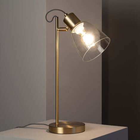 Lampe à Poser Métal et Verre Shirley  Doré