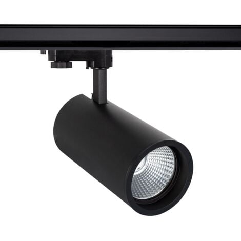 Spot LED New d Angelo 40W Noir CRI90 LIFUD pour Rail Triphasé 3 Allumages Blanc Neutre 4000K