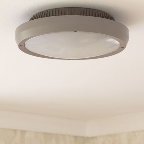 Plafonnier Rond Extérieur Curio IP65 Gris Ø300 mm  Gris