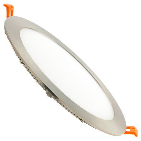 Dalle LED 18W Ronde Extra-Plate Coupe Ø 205 mm Argentée 5000K Blanc froid
