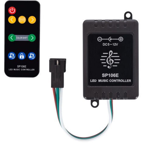 Contr Leur Variateur Musical Rgbic Digital Spi V Dc Ruban Led Avec T L Commande Ir Rgbic