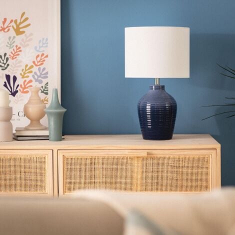 Lampe à Poser en Céramique Botijo Bleu foncé