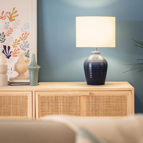Lampe à Poser en Céramique Botijo Bleu foncé