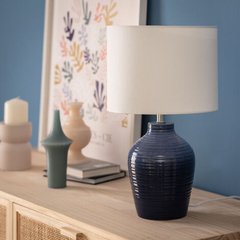 Lampe à Poser en Céramique Botijo Bleu foncé