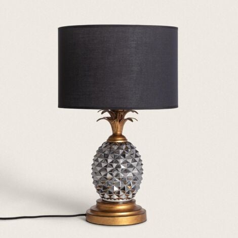 Lampe à Poser Métal et Textile Samoa Noir
