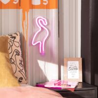 Néon LED Flamingo à Piles Rose
