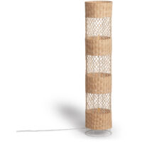 Ledkia – Lampadaire LED rotin Rubra naturel – Finition tissée – Compatible ampoules E27 – Design chic pour salons et restaurants
