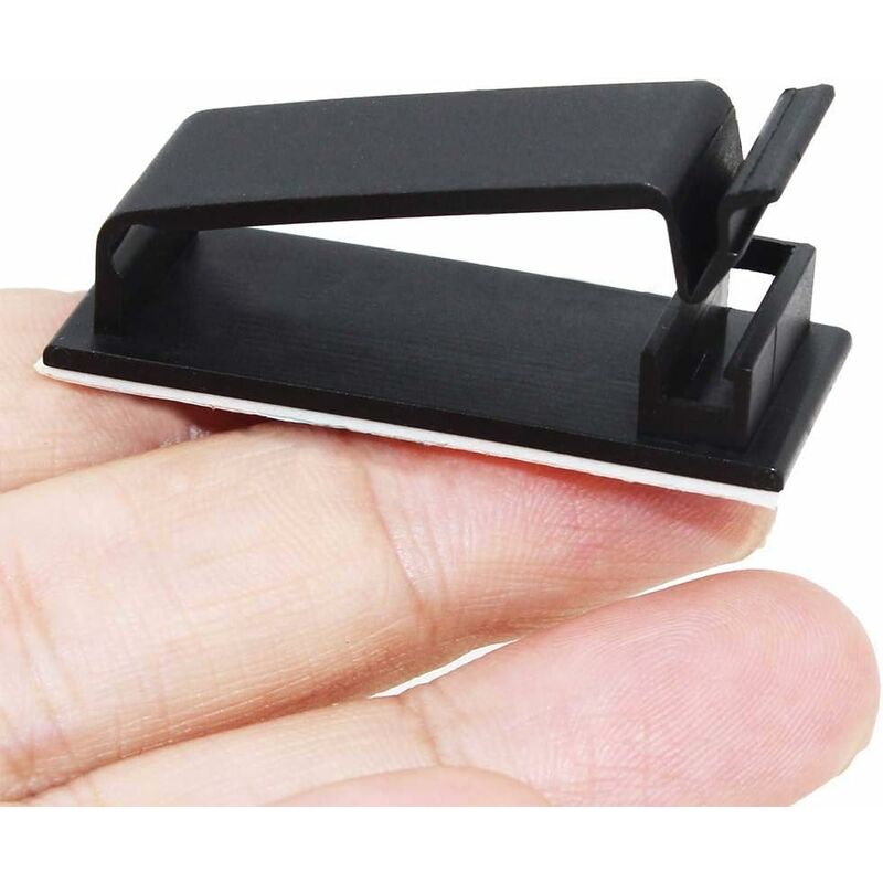 Lot de 50Noir Clips Câbles Adhésifs, Rangement de Câbles, supports de câbles  pour TV, PC, ordinateur portable, câble Ethernet (Noi - Cdiscount Bricolage