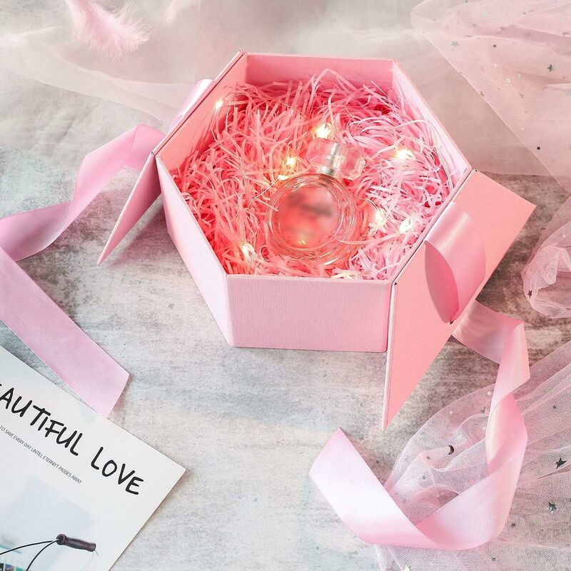 Papier d'emballage cadeau rose 70x50cm, papier d'emballage cadeau amour  coeur saint valentin fête de noël mariage