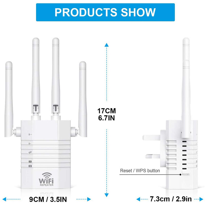 Wavlink Ac1200 Point d'accès sans fil extérieur avec couverture longue  portée 2.4 + 5g Répéteur Wifi double bande avec Poe, port Gigabit Ethernet