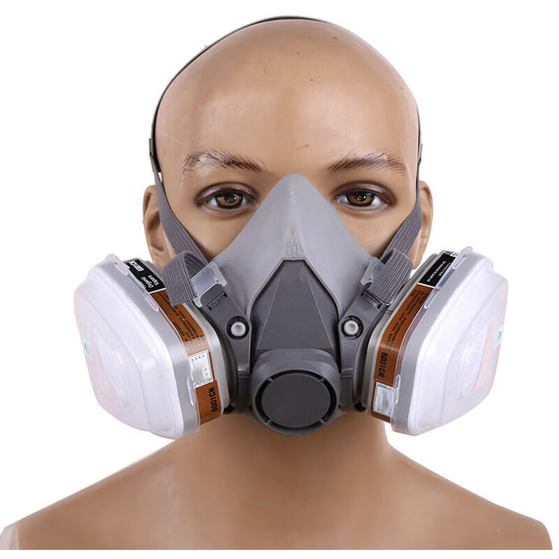 Lorenlli Masque Facial léger de Masque Chimique Anti-gaz Masque Anti- poussières Acide Peinture Anti-poussière Masque Anti-pesticides en Silicone  : : Bricolage