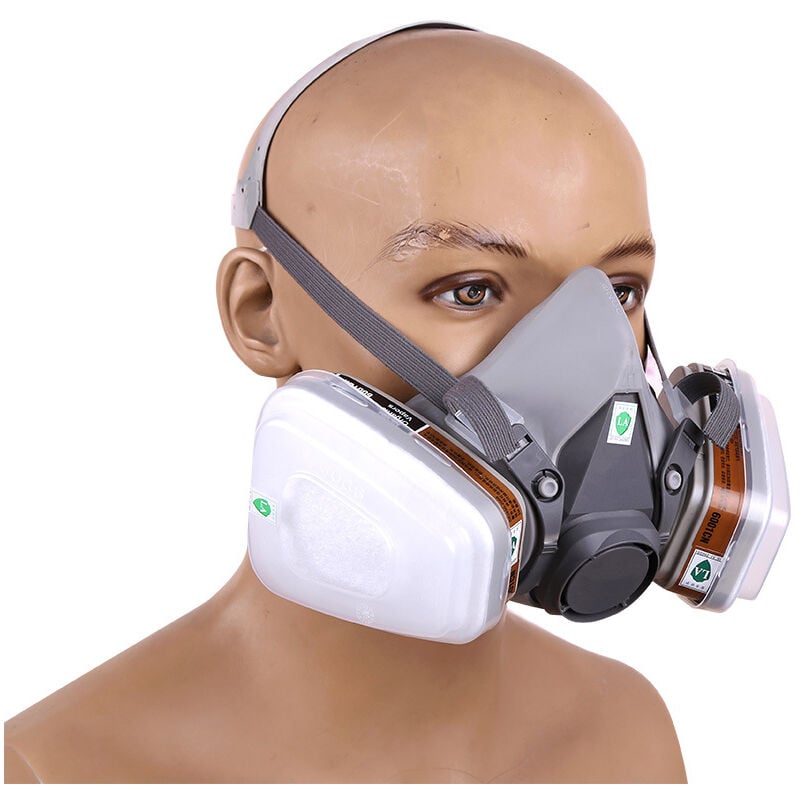 MASQUE DE PROTECTION DE CHANTIER Respirateur avec masque anti-gaz 3M 6200  avec 2pcs multi-acides acides et filtre filtre