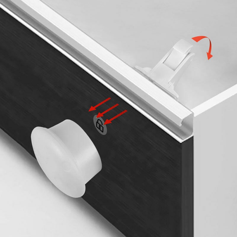 XCC 4 pièces Serrure de sécurité magnétique multifonctionnelle tiroir à  l'épreuve des Enfants Serrure Invisible loquet de Porte d'armoire sans  Perforation de Trou : : Bébé et Puériculture