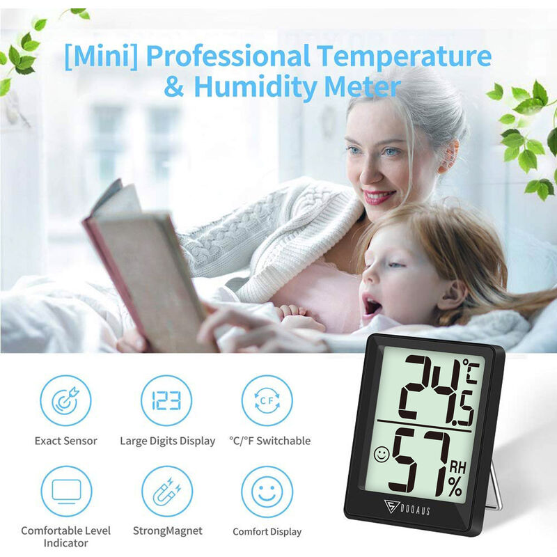 1pc Thermomètre Intérieur Numérique Hygromètre Confort, Petit Thermomètre  Intelligent Et Hygromètre Valeurs Maximales Et Minimales Pour Chambre Et Sal