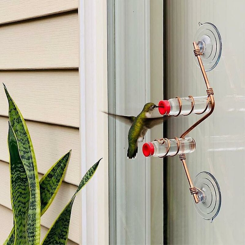 Mangeoire suspendue en métal pour colibri avec baies rouges, abreuvoir  amovible pour l'extérieur, décoration de jardin, cour, Patio