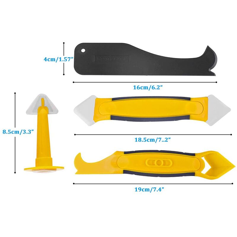 Kit outils applicateur Silicone grattoir calfeutrage multi-fonctionnel  grattoir extracteur nettoyage verre jointoiement mastic enlèvement spatule