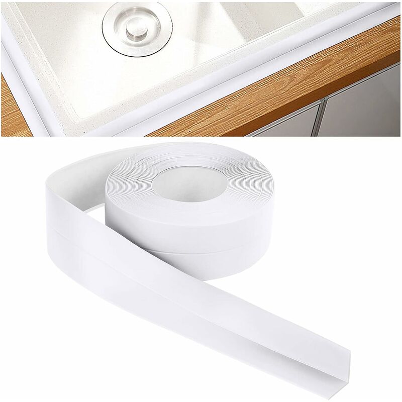 Acheter Bande d'étanchéité en PVC blanc, 3.2m, pour calfeutrage, pour salle  de bains, douche, évier, ruban mural auto-adhésif imperméable pour salle de  bains et cuisine