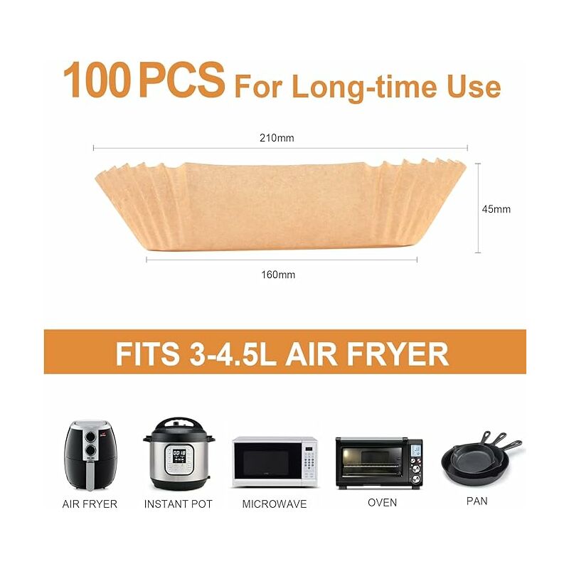 Papier Cuisson Air Fryer pour COSORI 5,5L XXL, 100 Pièces 20cm Papier  Sulfurisé Air Fryer Compatible Cecotec Philips 4.5-6L : : Cuisine  et Maison