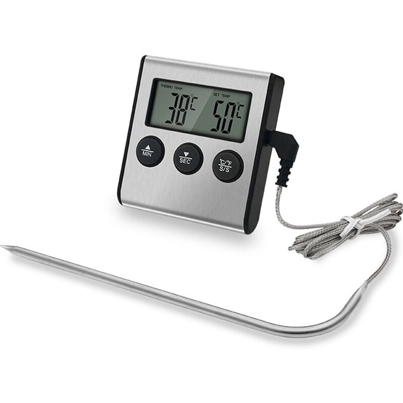 Thermomètre Avec Couvercle Alimentaire De Cuisson - Noir à prix