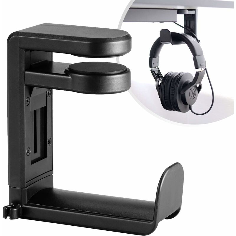 Headset Stand Pliable, Support Casque Universel Réglable en Aluminium Porte  Casque Bureau avec Organiseur de Câble pour Casque Gaming etc(Noir)