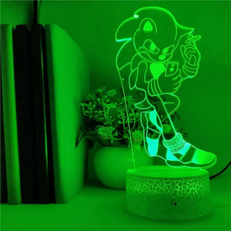 Veilleuse 3D Sonic The Hedgehog - Changer la lampe de décoration Décoration  de chambre d'enfants, éclairage créatif pour les enfants 