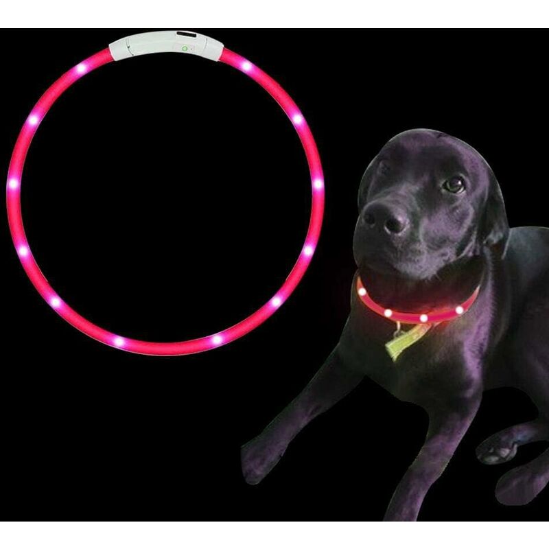 Collier lumineux Led Usb pour chien et chat, 3 Modes d'éclairage