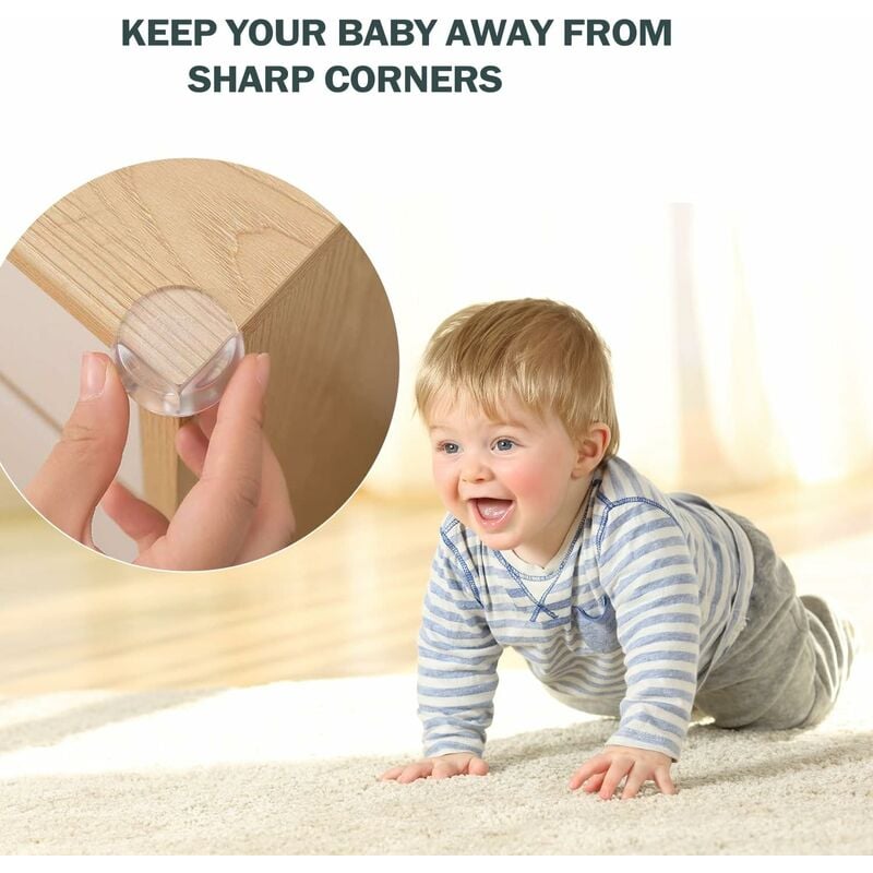Relaxdays Protection de coins bébé, 12 pièces, Tampon de rebord pour  meuble, table, PVC, à coller, transparent