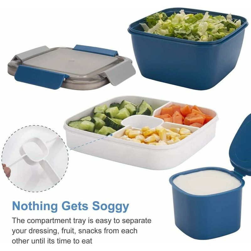 Blue Dream (blue) Lunch Box aveccompartiment de Subdivision,Boite Repas  Adultes / Enfants,Bento Lunch Box Durable
