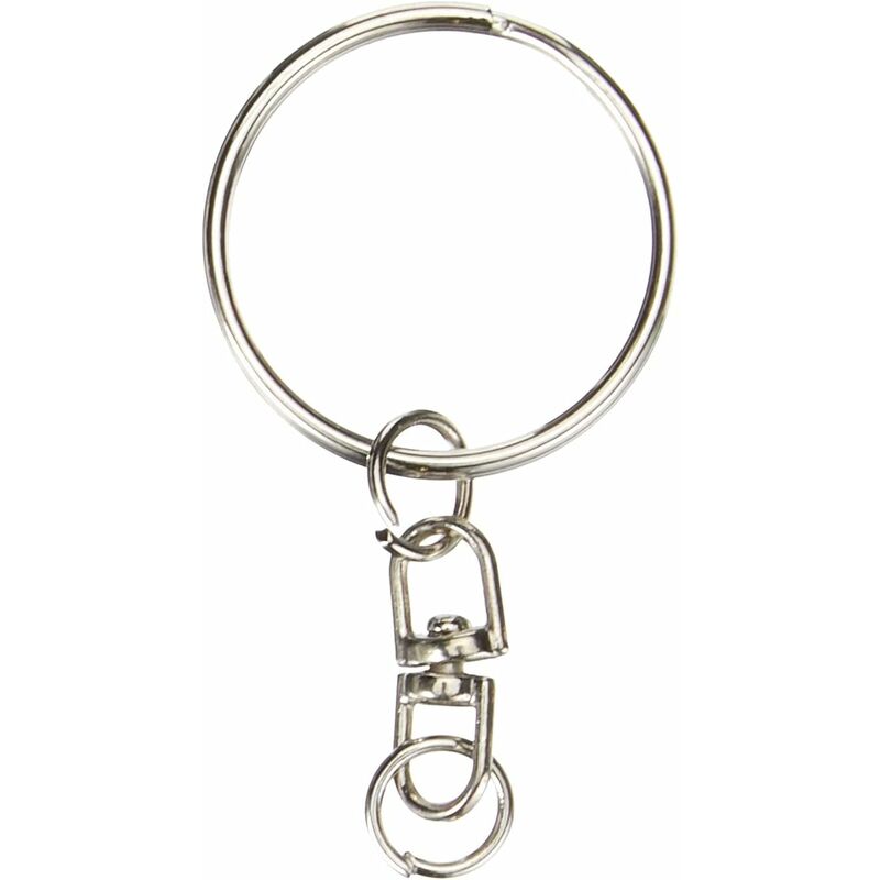 Anneaux de porte-clés avec chaînette - 200 pcs Anneaux de porte