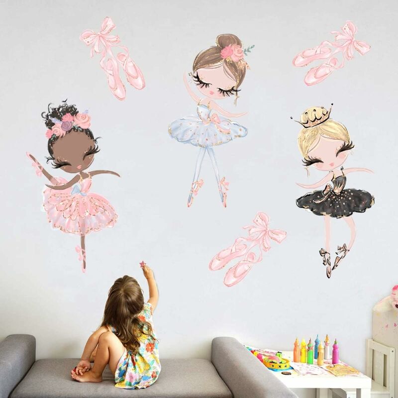 Fille de Ballet Motif de Dessin Animé Licorne Rose Stickers Muraux Enfants  pour Chambre des Fille,Jardin D'enfants Chambre Fille Chambre Bébé Salle de  Danse Peinture Auto-adhésive : : Bébé et Puériculture