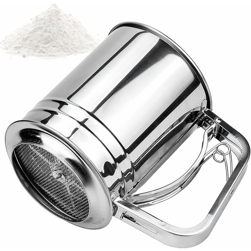 Shaker à poudre en acier inoxydable idéal pour saupoudrer de sucre de cacao  et