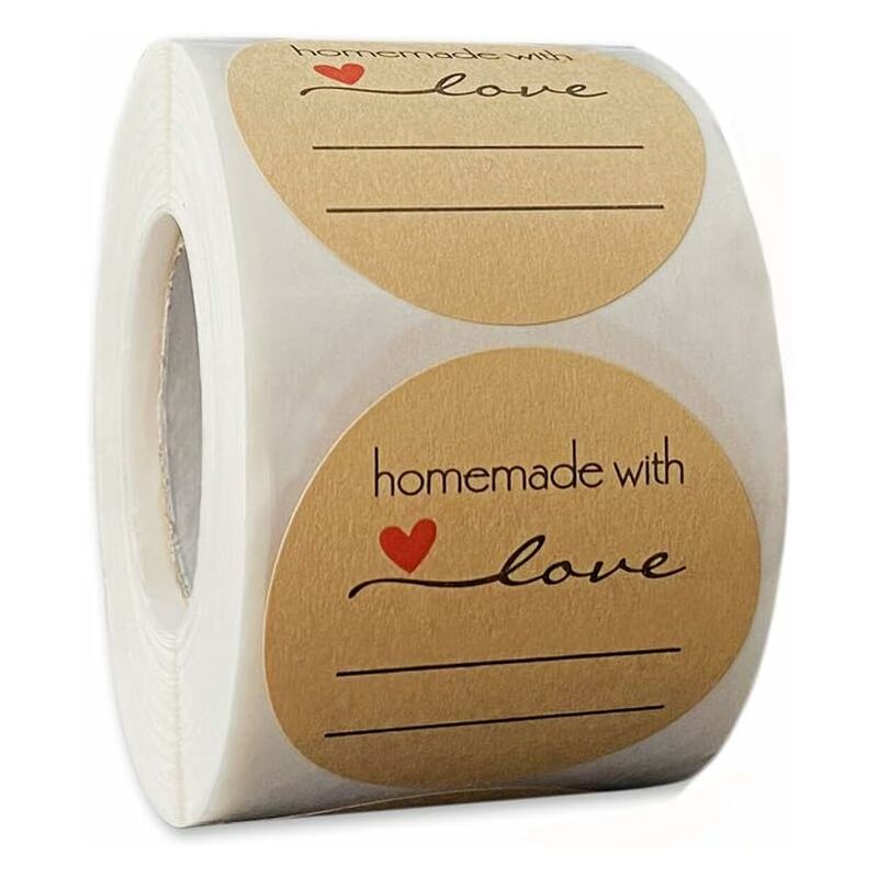 100pcs Etiquette Cadeau Kraft Papier HANDMADE WITH LOVE Vintage Décoration  pour Favor Mariage