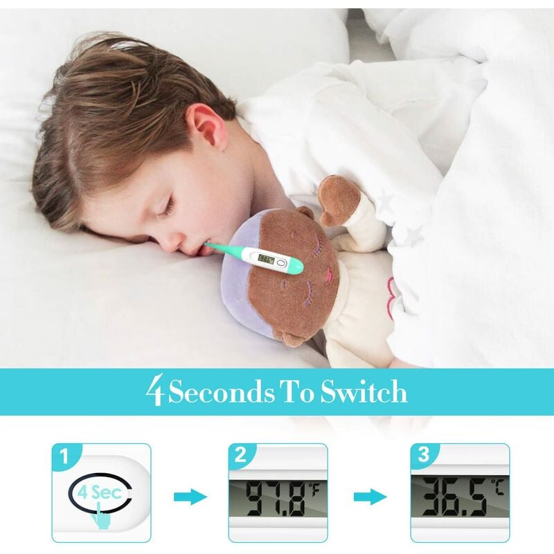 Thermomètre Bébé Médical Étanche Numérique - Thermomètre Oral Recta