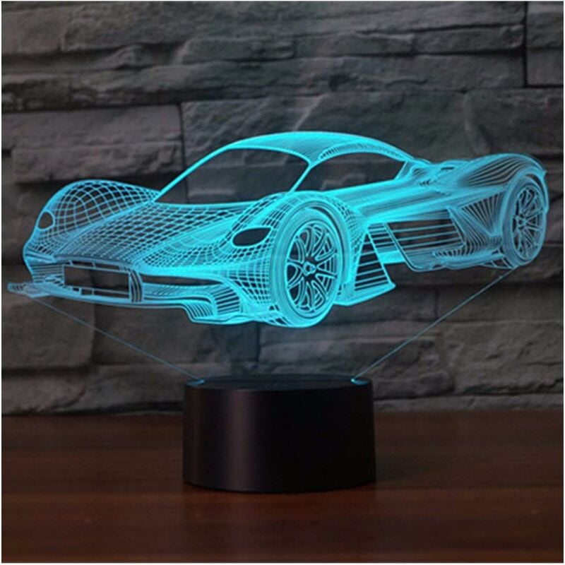 TD® Veilleuse 3D Led Illusion Voiture De Course Modèle Nuit Lampe Led –
