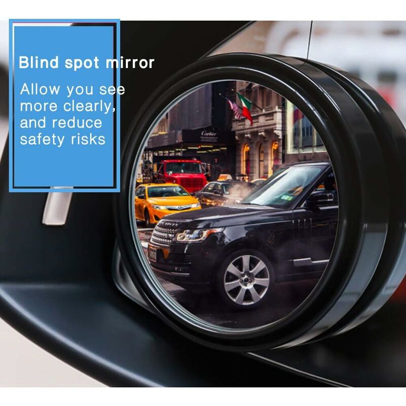 2 Pièces HD Rotatif Voiture Angle Mort Miroir sans Cadre Rond 360°Rotate HD  Verre Auto-adhésif Convexe Vue Arrière Voiture Côté Miroir Angle Mort  Extérieur pour Véhicules, SUV,Moto : : Auto et Moto