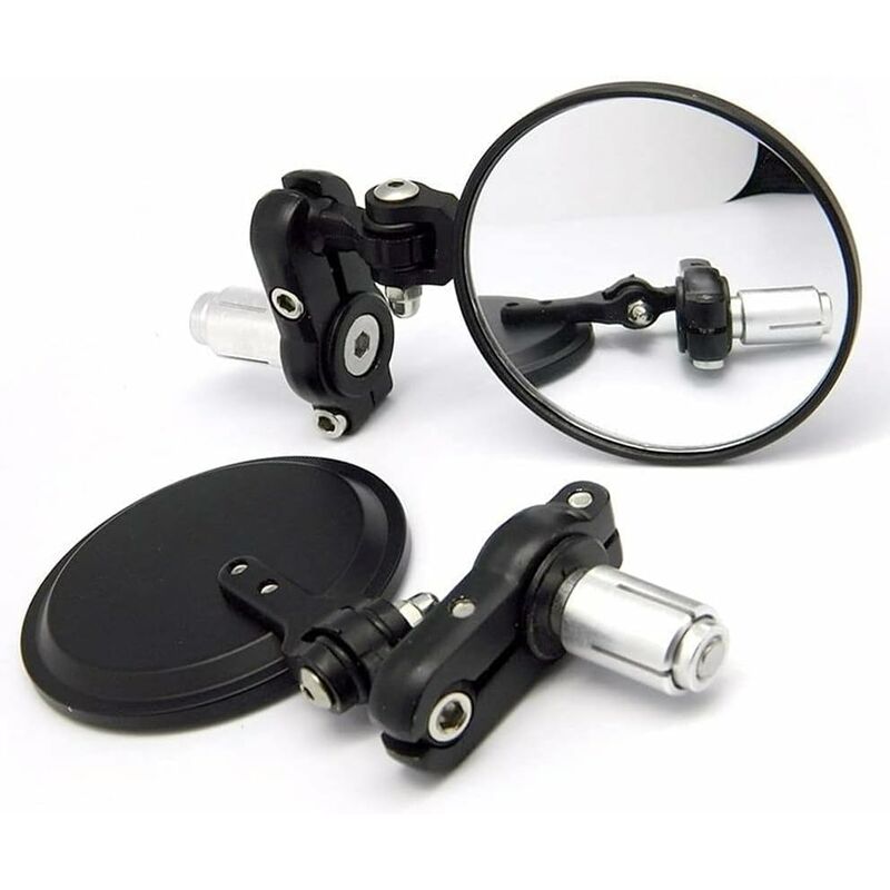 Noir Rétroviseurs Miroirs Latéral Embout de Guidon de Moto/Scooter Diamant