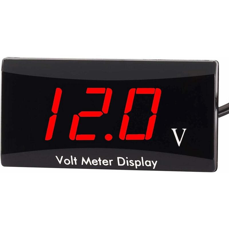 3 En 1 12V Voltmètre Voltmètre Horloge Thermomètre Voltmètre Tension  Étanche Tension Matériel Pour Voiture Moto - Rouge