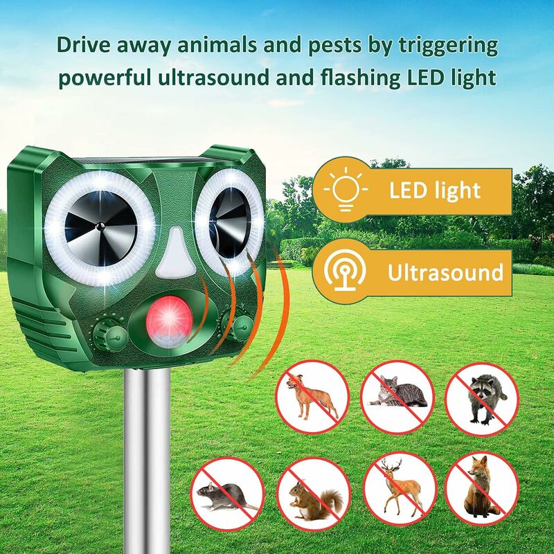 SHAR Répulsif Chat Ultrason, Ultrason Chat Exterieur, Repulsif Chien,  Charge Solaire, Chargement USB Prévenir Les Chiens et Les Chats, Les  Oiseaux, pour Jardins, Champs, Pépinières 